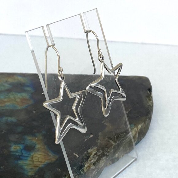 Silpada Sterling Silver 925 Wish Upon A Star Celestial Cutout Dangle Earrings - Picture 4 of 16